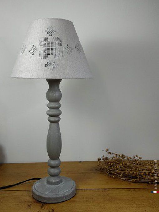 lampe abat jour gris