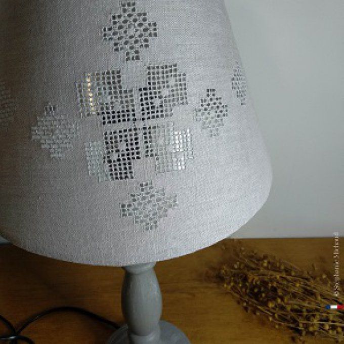 lampe abat jour gris