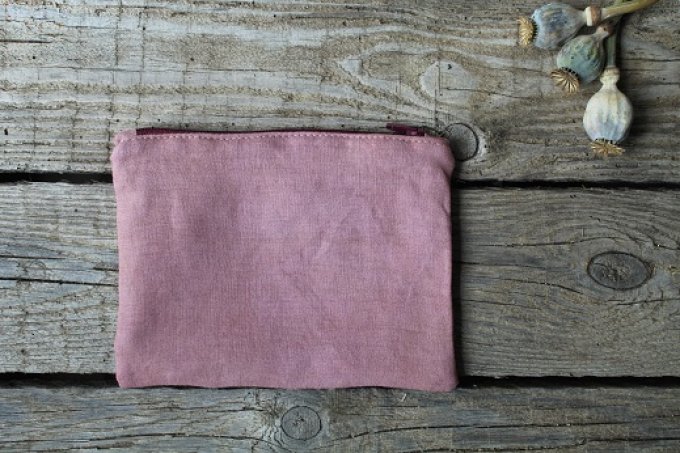 pochette lin - teinture végétale garance 