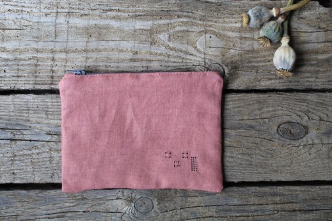 pochette lin - teinture végétale garance